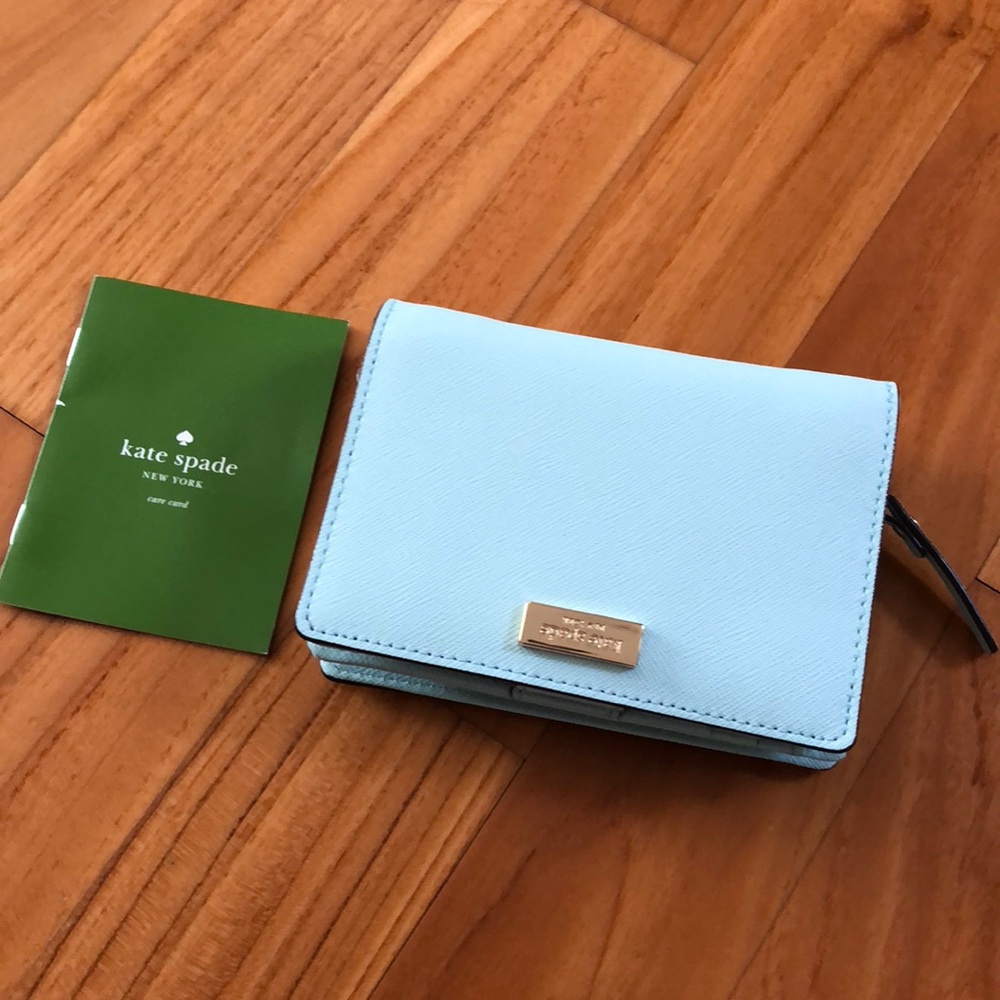 NWT Kate spade light blue wallet